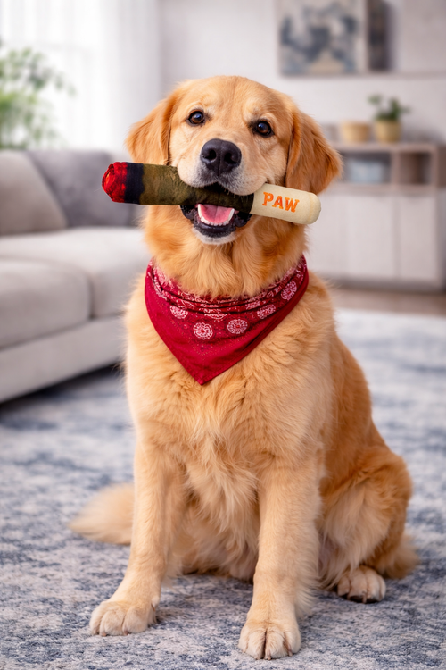 Paw Plush Squeak Fetch Stick