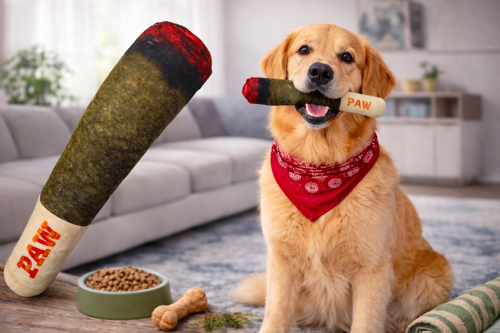 Paw Plush Squeak Fetch Stick